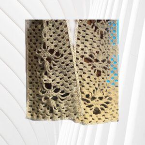 HANDMADE CROCHETED SKULLY SCARF - 10' 2" LONG - IN SHADES OF GREY & BLACK